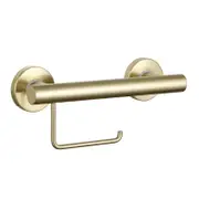 evekare Brushed Brass Toilet Roll Holder with Grab Rail