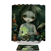 Gothic Scary Art Girl Opened the Pandora Box Shower Curtain