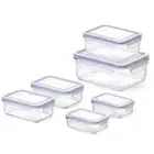 GlassLock Quality Tempered Glass Rectangular Food Container Set of 6 Pieces