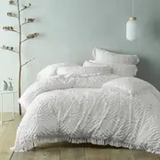 Bianca Savannah Soft Cotton Chenille Quilt Cover Set White