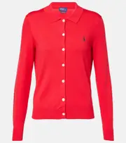 [Polo Ralph Lauren] Polo Ralph Lauren Cotton-blend cardigan AU 18 red