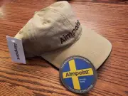 Aimpoint Baseball Hat Adjustable Tan with Aimpoint Patch w/hook and loop