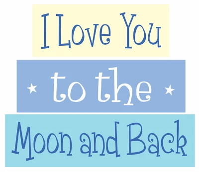 3 pc Stencil Love You Moon Back Nursery Rhyme Valentine Baby Heart Easy DIY Sign