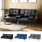 Oikiture Sofa Bed Lounge 3 Seater Futon Couch Recliner Cup Holder Sofabed Seat