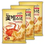 Paldo Fun & Yum Crab Snack Crackers Chips, Pack of 3, Most Loved Korean Snacks ?