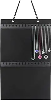 Ungtyb Wall Jewelry Hanger, Large-Capacity Necklace Organizer, 32 Hook Wall Mounted Storage Rack, Space Saving Bracelet and Earring Holder, Sturdy Metal Display for Doors, Walls, Closets