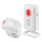 Wireless Gate Entry Door Bell Welcome Infrared Alert Alarm Motion Sensor White