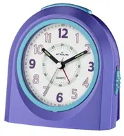 ATRIUM Alarm Clock Analog Quartz Purple A921-8 without ticking with light and snooze Violet