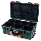 Trekking Green & Orange Pelican 1535 air case with Trekpak dividers & mesh org.