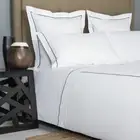 FRETTE ONE BOURDON KING 4 PIECE SHEET SET PERCALE WHITE/GREY
