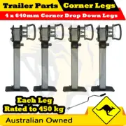4 x 640mm Corner Drop Down Legs and Handle CARAVAN CAMPER TRAILER
