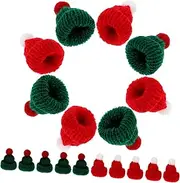 Abaodam 24Pcs Christmas Hat Bottle Covers Adorable Miniature Santa Hats for Wine Bottle Decor Xmas Party Decoration Cute DIY Crafting Accessories