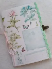 Junk Journal Booklet "PASTEL FLORALS" HANDMADE Cards, Pockets, Ephemera + more!