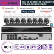 Hikvision 8CH 4K CCTV Security System OEM IP Camera MIC Speaker Darkfighter POE