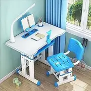 Kids Desk and Chair Set, Height Adjustable Children Study Desk, with Reading Lamp,Storage Drawer,for Boys Girls School Home Study Tool (Color : B)
