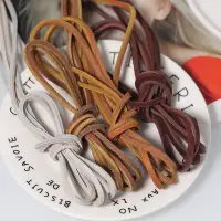 在飛比找蝦皮購物優惠-Diy皮繩真皮繩頭層牛皮繩3.5MM寬真皮條鞋帶手鍊項鍊配件