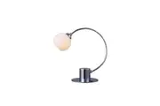 Rush Blush Touch Table Desk Study Metal Lamp Reading Light Glass Shade - Chrome