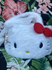 Hello Kitty Plush Crossbody Bag And Keychain