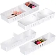 Desk Drawer Organizer Tray 4 PCS Plastic Office Drawer Organizer Bins Junk Or...