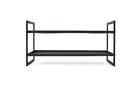 2 Tier Stackable Shoe Rack Black Metal Storage Home Shoe Organiser Shelf Holder