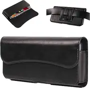 Premium Leather Belt Clip Phone Holster Compatible with iPhone 15 14 Plus,15 14 13 12 Pro Max,Phone Carry Case Belt Loop with Clip Pouch Compatible with Galaxy S24/S23/S22 Ultra Compatible with Pixel