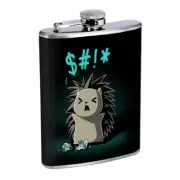 Hedgehog Gamer Em1 Flask 8oz Stainless Steel Hip Drinking Whiskey
