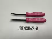 Snap-on Tools NEW 2pc PEARL PINK 5" Length Straight Bent Mini Pocket Prybar Set