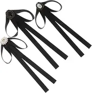[OATIPHO] 3pcs Japanese Lady Bow Tie Bow Neck Tie for Women Long Bow Tie Elegant Party Accessory Set