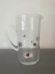 Blown Glass Bubble Lady Bug Ladybug Pitcher Unique