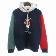 Polo Ralph Lauren Tagged Pullover Hoodie Bear Print Fleece-Lined Color Scheme S