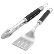 Weber Stainless Steel BBQ 2-Piece Tool Set - Tongs, Spatula