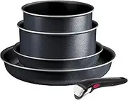 Tefal Ingenio So'Light, 5-Piece Cookware Set, Lightweight Pots and Pans, Light Tech Technology, Removable Handle, Titanium Non-Stick Coating, L7239523