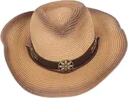 [WOFASHPURET] Western Cowboy Hat Ladies Straw Hats for Summer Ladies Hats for Summer Top Hats for Men Summer Hats for Women Straw Sun Hats for Women Sun Blocking Hats for Men Khaki