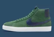 Nike SB Blazer Mid Noble Green Suede Midnight Navy Blue 864349-302 sz 8 Men's