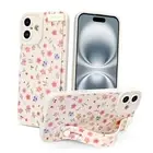for Silicone Phone Case with Strap for Women Girls, Cute iPhone 16 Plus Floral