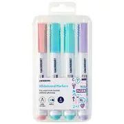 J.Burrows Whiteboard Markers Chisel Pastels 4 Pack