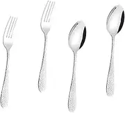 SHOWERORO Set of 4 Forks and Spoons Stainless Steel Western Tableware for Wedding Birthday BBQ