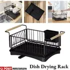 Dish Drying Rack Holder Drainer Plates Tray Kitchen Cutlery Sink/Caddy Free Ship