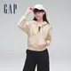 Gap 女裝 Logo連帽外套 碳素軟磨法式圈織系列-米黃色(402167)