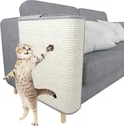 CULOTOL Anti Cat Scratch Furniture Protectors, Sisal Cat Scratcher, Cat Couch Corner Sided Sofa Anti Scratching & Cat Training, Light Gray, Right Armrest