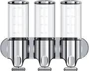 Bathroom Shower Dispensers, 3 in 1 Wall Mounted Bathroom Shower Pump Dispenser, No Drilled Shampoo, Soap, Conditioner Dispenser for Bathroom Hotel
