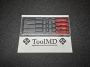 Snap-on Tools USA NEW 4pc RED Mini Hard Handle LONG Pick Awl Set ASAL204BR