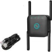 1200Mbps Dual Band Wireless WiFi Extender Repeater Router Range Signal Booster Black