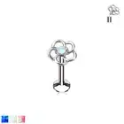 Opal Flower Internal Thread Labret Daith Tragus Helix Daith Ear Cartilage Studs