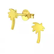 Silver Coconut Tree Stud Earrings