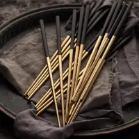 在飛比找ETMall東森購物網優惠-alaniz304不銹鋼金屬筷家用創意方形歐式筷子勺子餐具黑
