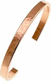 [John S. Brana] Hammered Copper Cuff Bracelet Durable Copper - Lightweight - 100% Uncoated Solid Copper