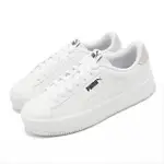 【PUMA】休閒鞋 LILY PLATFORM L WNS 女鞋 白 米灰 皮革 麂皮 增高 厚底 平輸品(38461701)