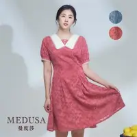 在飛比找森森購物網優惠-現貨【MEDUSA 曼度莎】復古大翻領緹花小洋裝 - 2色（