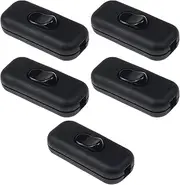 SING F LTD 5pcs in-Line Rocker Switch Replacement 6A 250V Black Plastic Replacement for Small Appliance Lighting Products Desk Lamp LED Lights Mirror Lamp Wall Lamp